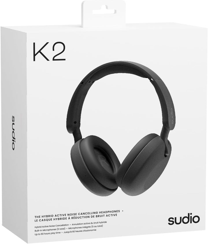 sudio K2 Black, Over-Ear Headphones, hybrid Active Noise Cancellation, mit integriertem Mikrofon, La
