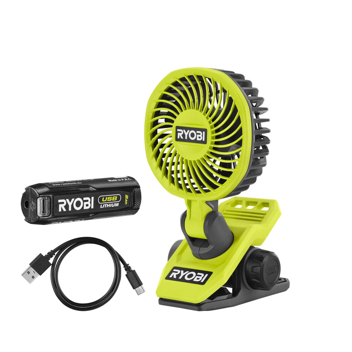 RYOBI RCF4-120G tragbarer Ventilator Akku 4V 810fpm Ø 9cm USB-C 1x2,0Ah