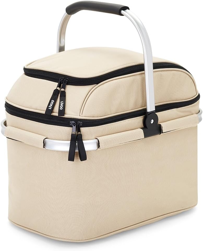 Livoo - Picknickkorb für 4 Personen SEP117C, beige