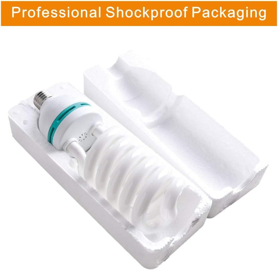 2X135W CFL Fotolampe 5500K Fotoleuchte mit E27 Stecker,FGen Studioleuchte Energiesparende 10000 Stun