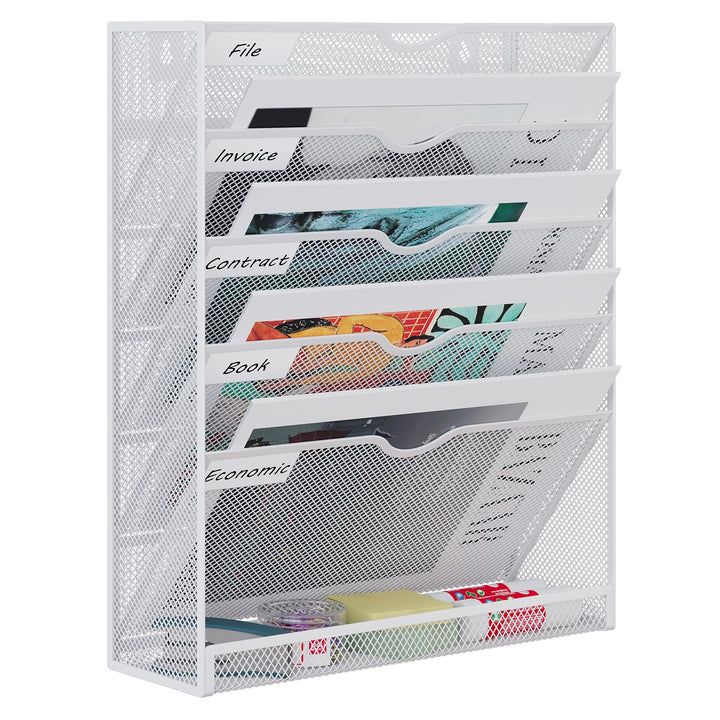 EasyPAG 6 Fächer Metall A4 Zeitschriftenhalter Wand Zeitschriften Wandhalter Aktenablage Dokumentenh