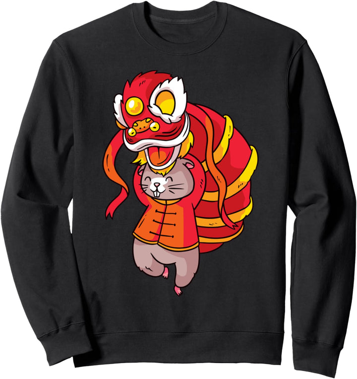 Chinesische Löwentänzerin im Rattenjahr-Kostüm Sternzeichen Sweatshirt