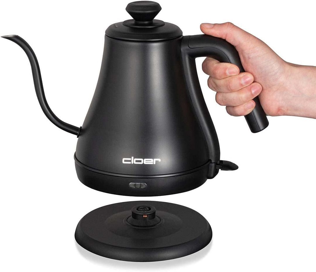 Cloer 4960 Wasserkocher Gooseneck mit geschwungenem Ausguss, abnehmbarer Deckel, 1000 W, Füllmengenm