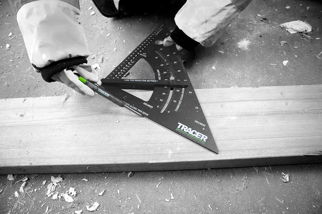 TRACER 12" ProSquare Einstellbares Zimmermannswinkel (Professionelles Vierkantwerkzeug für den Bau m