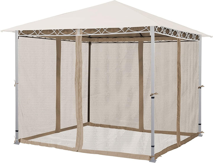 Moskitonetz für Gartenpavillon Rendezvous Premium 3x3 m - Polyester - Insektengitter inkl. Ringe, mi