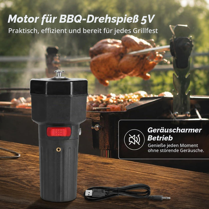 5V Rotator Grillmotor BBQ Grillspiessmotor, Campingartikel Batterie Grillmotor, mit USB Boost Wire