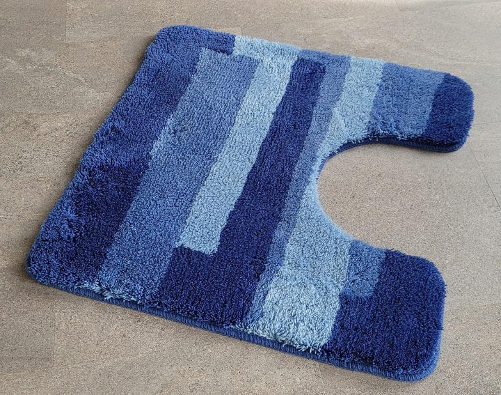 Kleine Wolke Malina Marineblau Badteppich 55x55 cm. Vorleger mit Ausschnitt