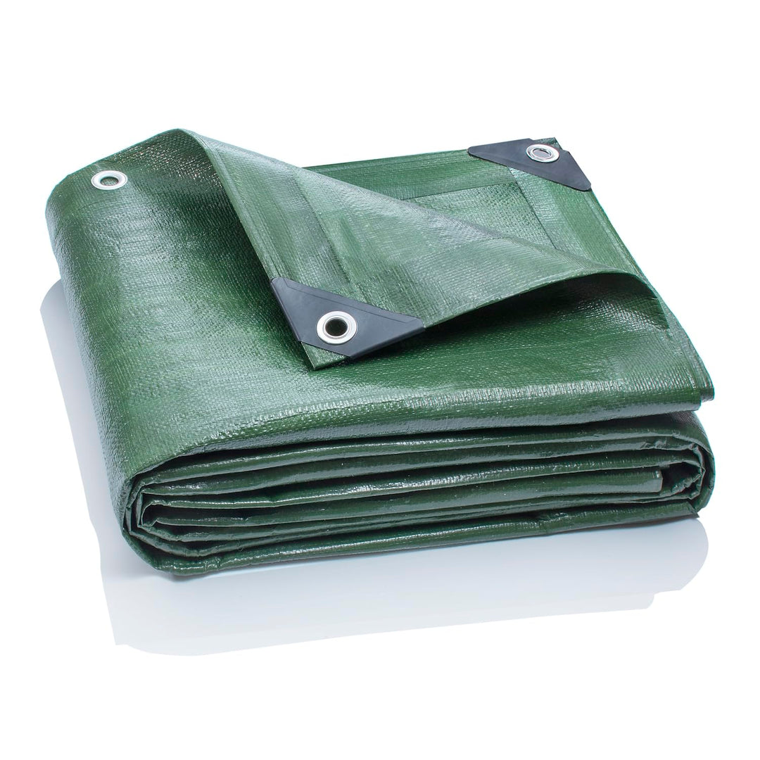 GardenMate 4x5m 200g/m² Premium Gewebeplane Abdeckplane Schutzplane Bootsplane Grün schwere Qualität