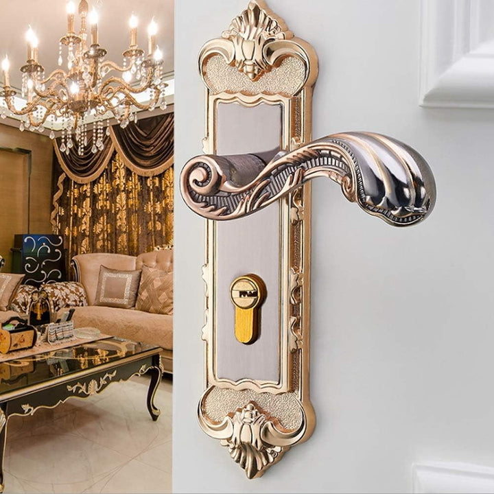 Türschloss im europäischen Stil mit Nickelknopf Retro Vintage Interieur Anti-Diebstahl Zimmer Türsch