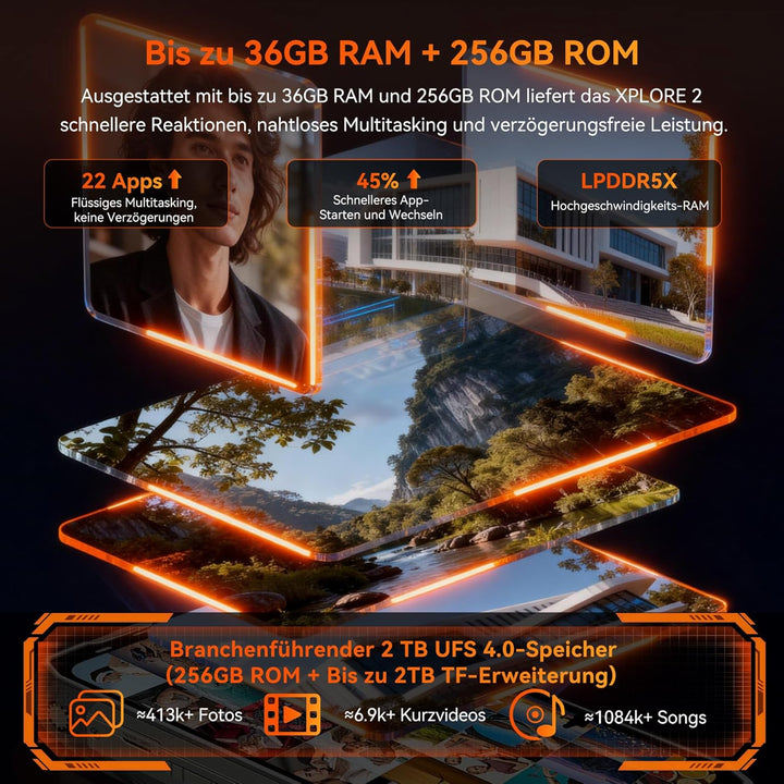 Blackview Xplore 2 Outdoor Handy Ohne Vertrag 5G, 20000mAh Outdoor Smartphone Android 15, 36GB+256GB