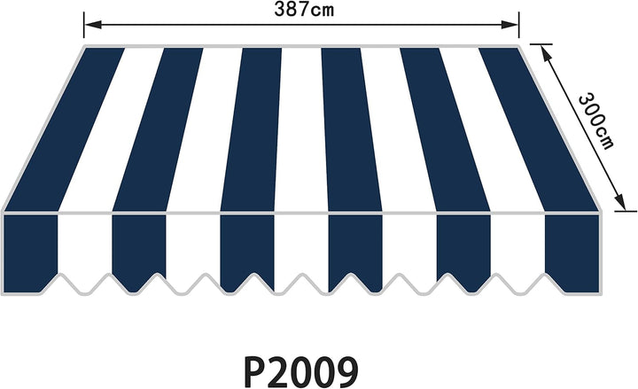 home Trends Markisenstoff 4m Markise mit Volant 4 x 3 m Markisenbespannung ersatzstoff 387 x 300cm B