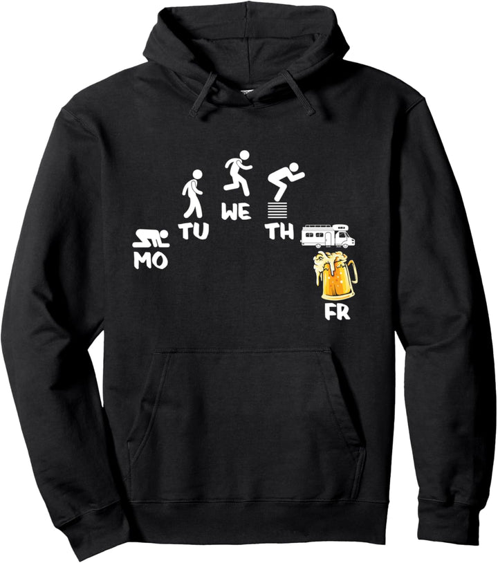 Camper Van Buslife Caravan Camping - Bier Camper Bus Pullover Hoodie
