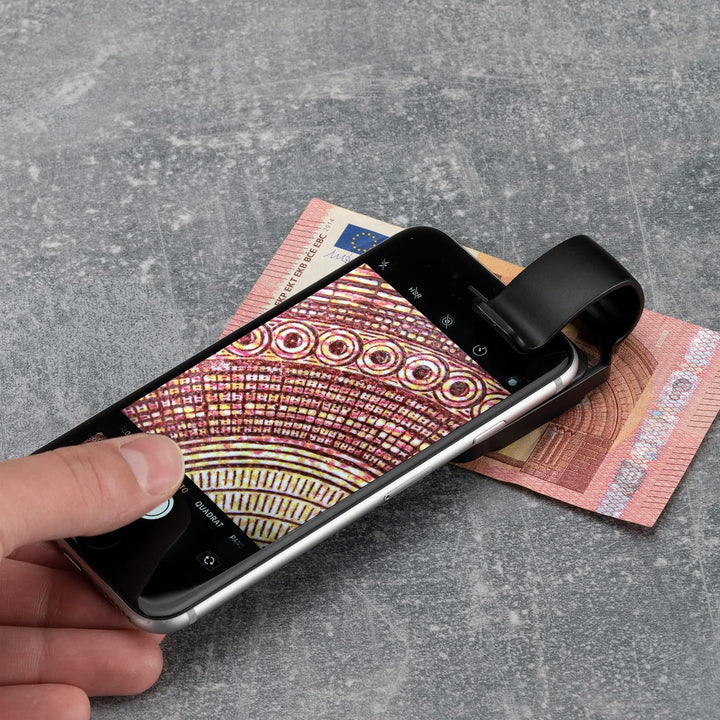 National Geographic Handy-Mikroskop 200x mit CPL, 2 Helligkeitsmodi und Universal-Clip, kompatibel m