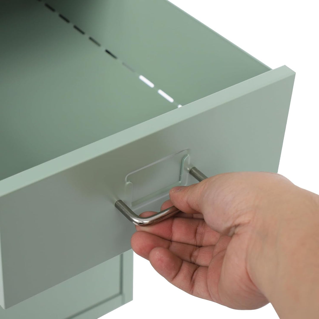 Schubladenschrank Rollcontainer mit 5 Schubladen, Aktenschrank Metall Büroschrank Rolladenschrank Sc