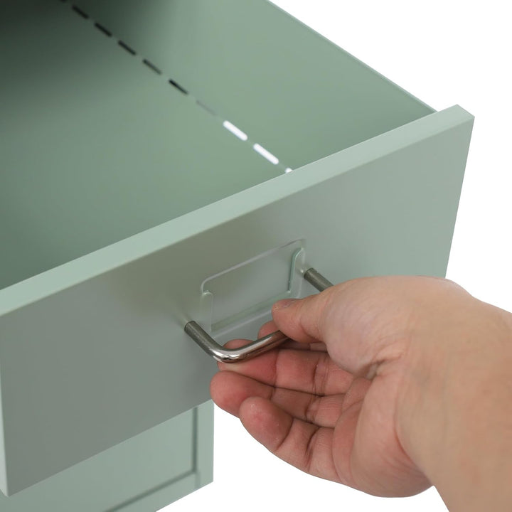 OUKANING Mobiler Aktenschrank mit 5 Schubladen & Rollen - Rollcontainer aus Metall, 50kg Traglast Sc