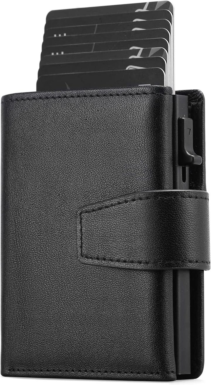 SENDEFN Kartenetui mit Münzfach | Geldbörse Herren RFID Schutz | Geldbeutel aus echtem Leder | Mini