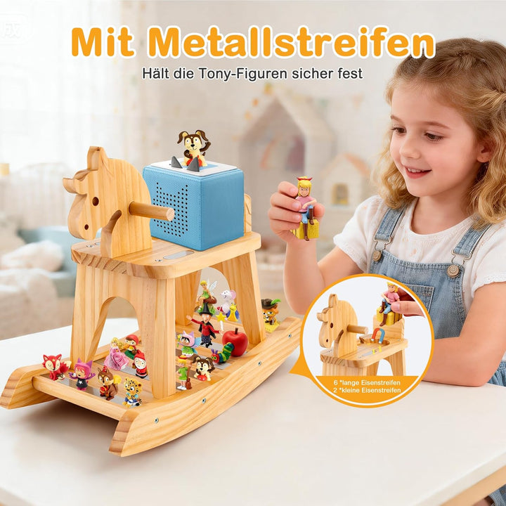 Tonie Regal im Schaukelpferd-Design, Standregal für Toniebox & Figuren, Zubehör für Toniebox 1 & 2 S