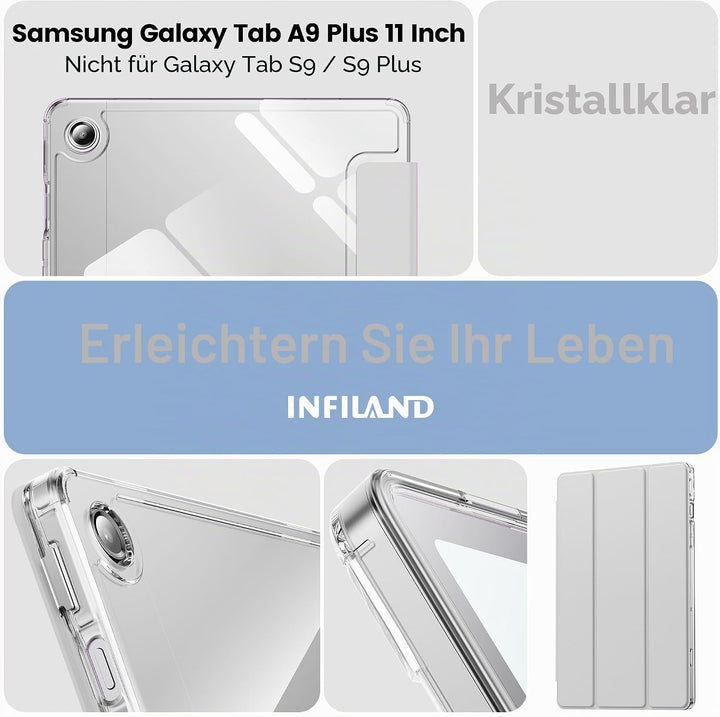 INFILAND Hülle für Samsung Galaxy Tab A9+/ A9 Plus 11 Zoll 2023 SM-X210/ X215/ X216,Schlank Leicht S