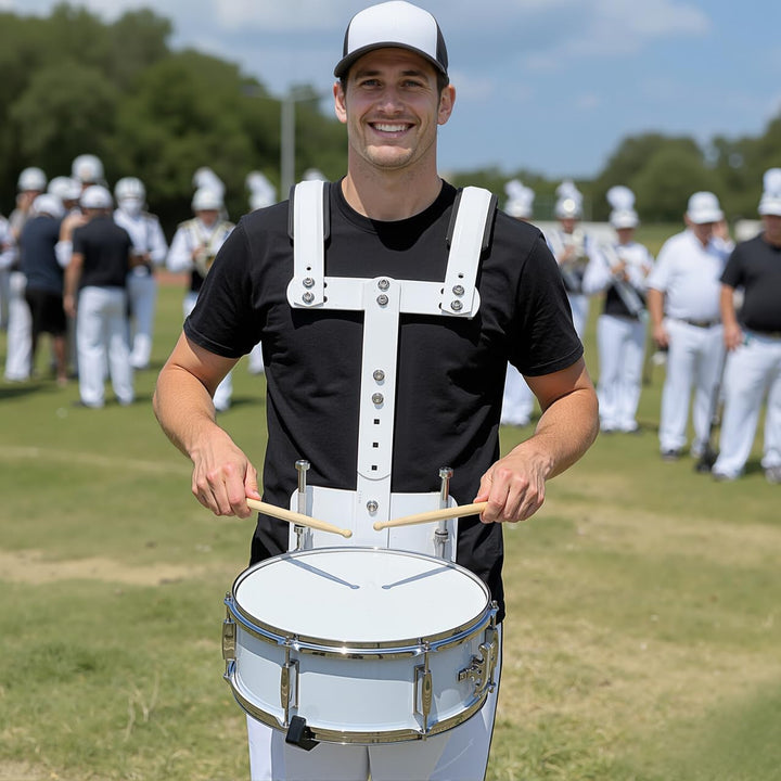 MILISTEN Snaredrum Carrier Adjustable Snare Drum Shoulder Strap Harness Backing Frame Percussion Ins
