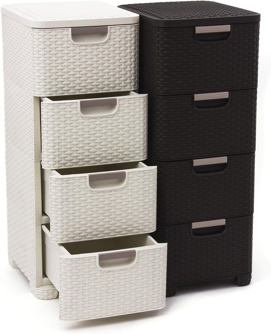 CURVER Regal mit 4 Schubladen STYLE Regal mit 4 Schubladen, Dunkelbraun, 33x38x79, Dunkelbraun