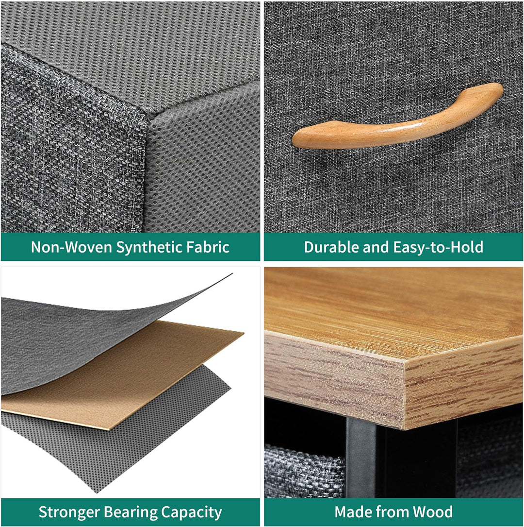 YITAHOME Kommode mit Schubladen, Schrank mit 2 Schubladen aus Stoff, Aufbewahrungskommode Industrial