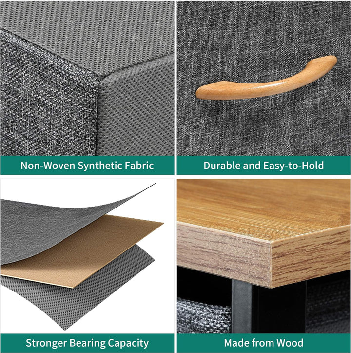 YITAHOME Kommode mit Schubladen, Schrank mit 2 Schubladen aus Stoff, Aufbewahrungskommode Industrial