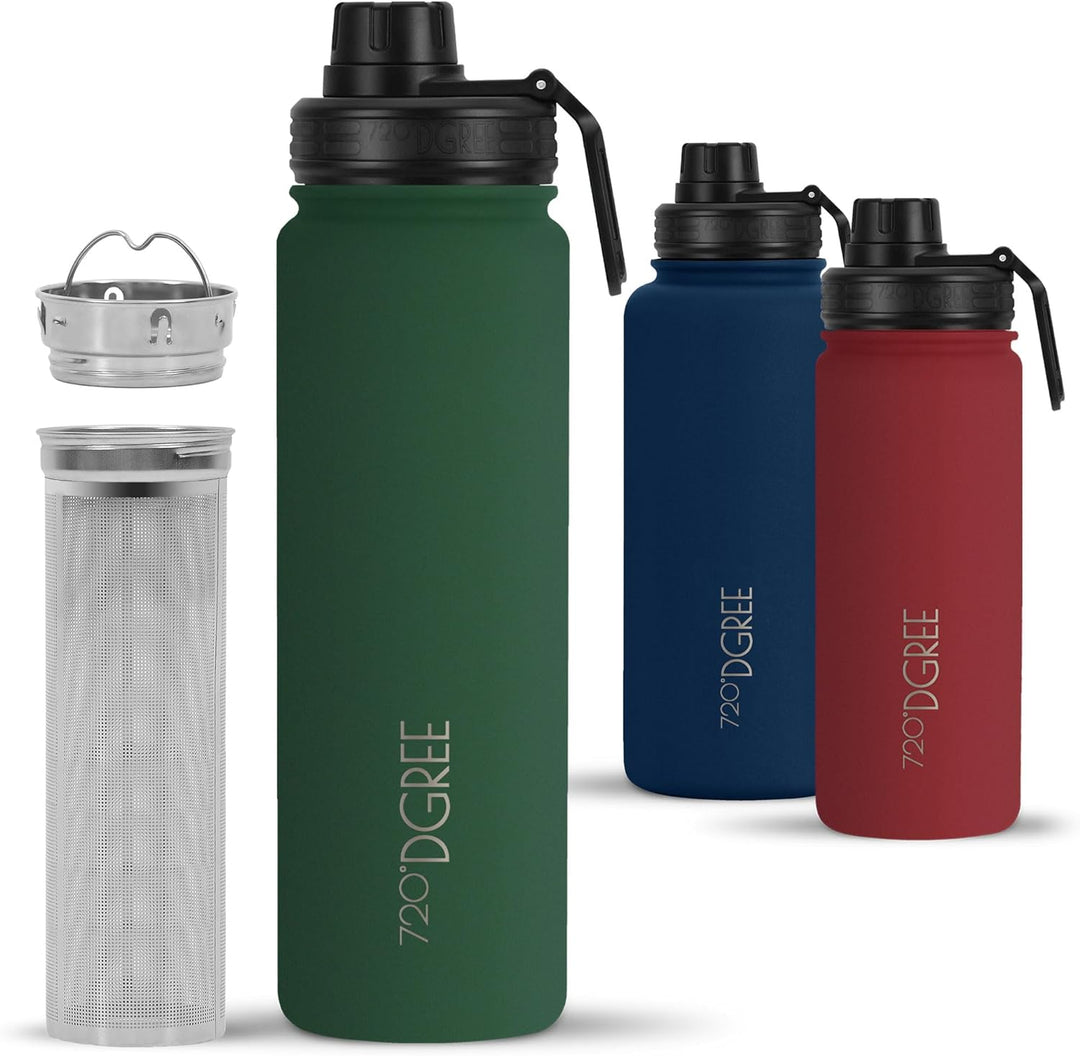720°DGREE Edelstahl Thermo Trinkflasche 710ml “noLimit” +Früchtebehälter - Auslaufsicher, Kohlensäur