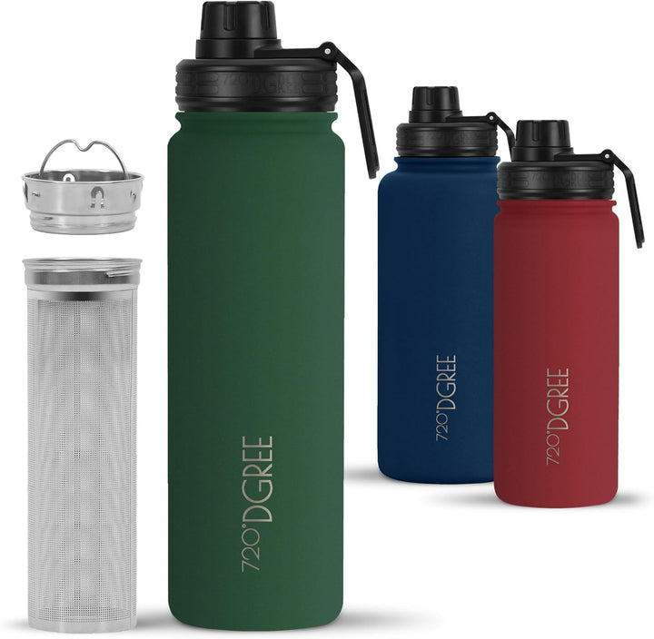 720°DGREE Edelstahl Thermo Trinkflasche 710ml “noLimit” +Früchtebehälter - Auslaufsicher, Kohlensäur