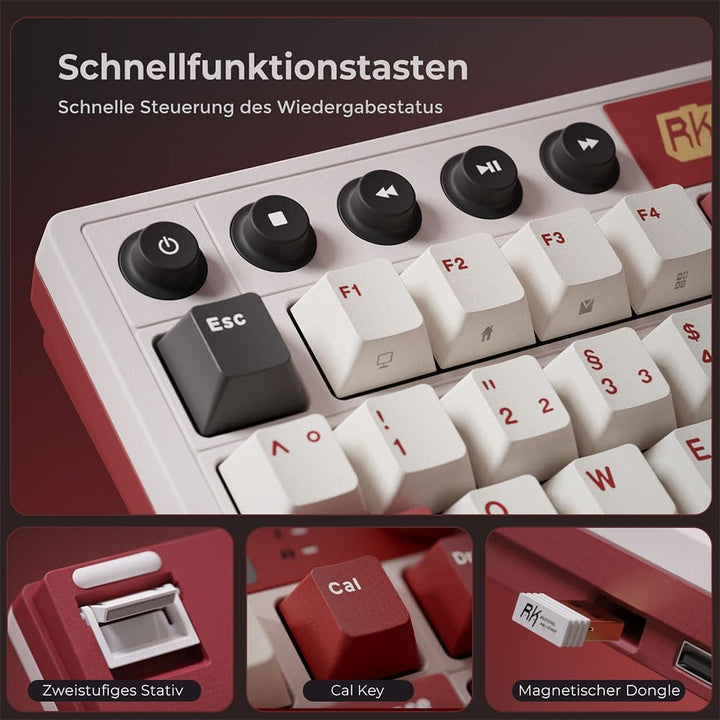 RK ROYAL KLUDGE M87 Mechanische Tastatur Kabellos mit Display und Doppelknopf, Gasket 75% Gaming Tas