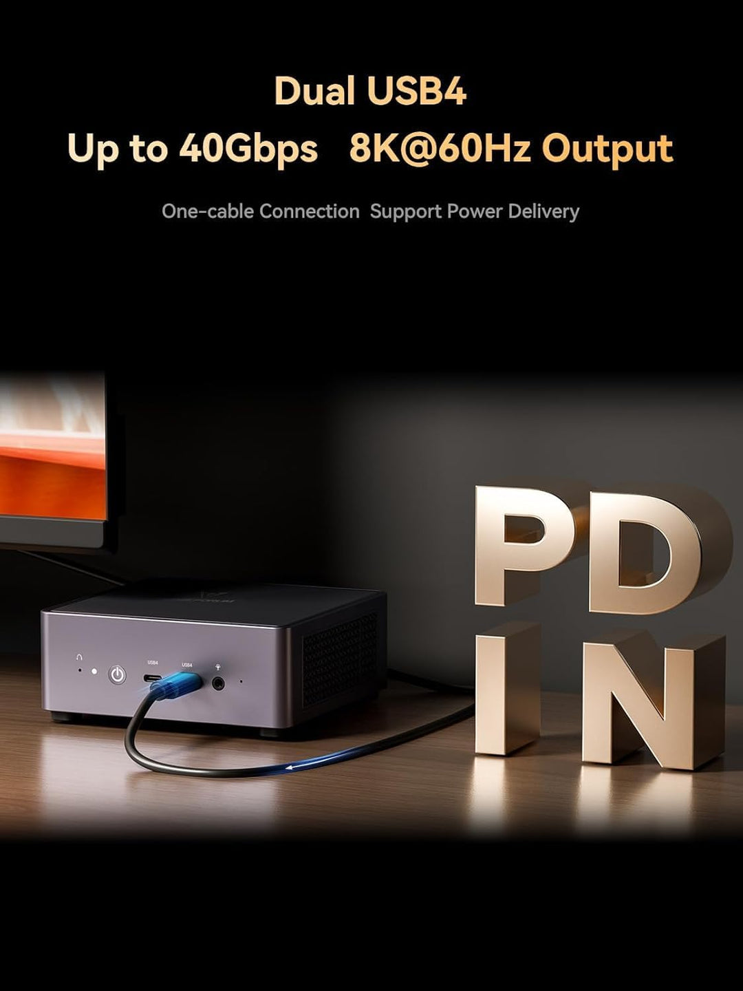MINIS FORUM UM790 Pro Mini PC, AMD Ryzen 9 7940HS Prozessor (8C/16T, bis zu 5,2 GHz), AMD Radeon 780