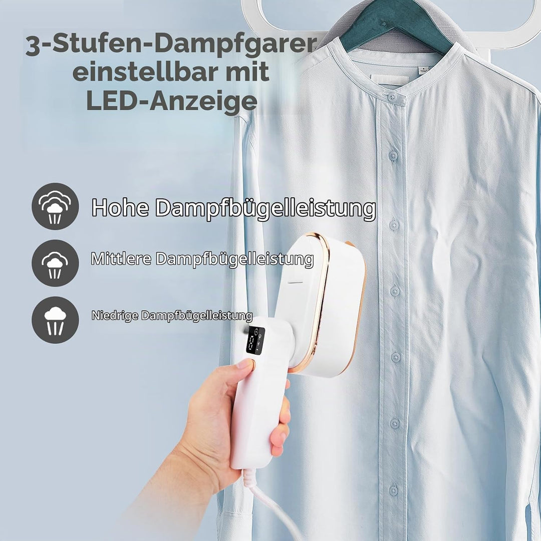 ZStarlite Dampfbügeleisen Mini mit LED-Anzeige,180°Faltbares tragbares Reisebügeleisen, Handgerät Bü
