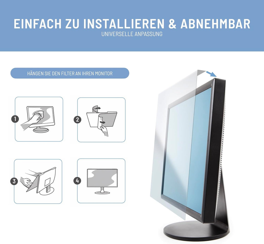 VistaProtect - Premium Anti-Blaulichtfilter und -Schutz für Computermonitore, Abnehmbar (20" bis 22"