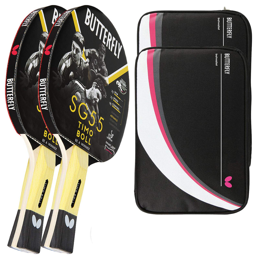 Butterfly® Timo Boll SG55 Tischtennisschläger | Tischtennis Racket Bat Hobby Training | geübte Freiz