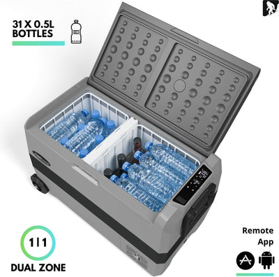 Yeticool TX50 Elektrische Kompressor-Kühlbox, Dual-Zone, App Steuerung per Bluetooth, 12/24 V und 23