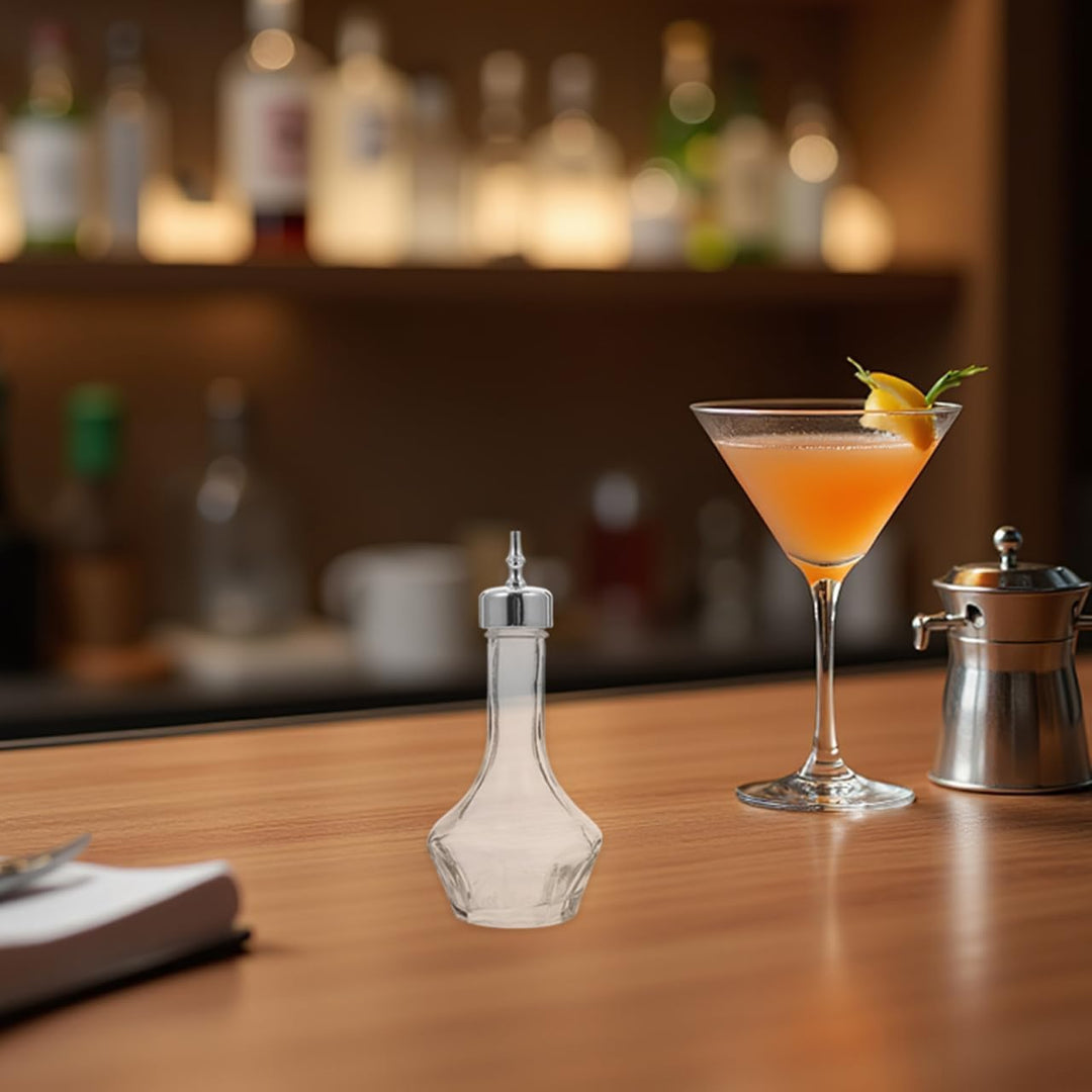 ULTECHNOVO 2 Stück Bartender Glas Bitters Flaschen mit Dosierkopf Präzise Tropfflasche für Cocktail-