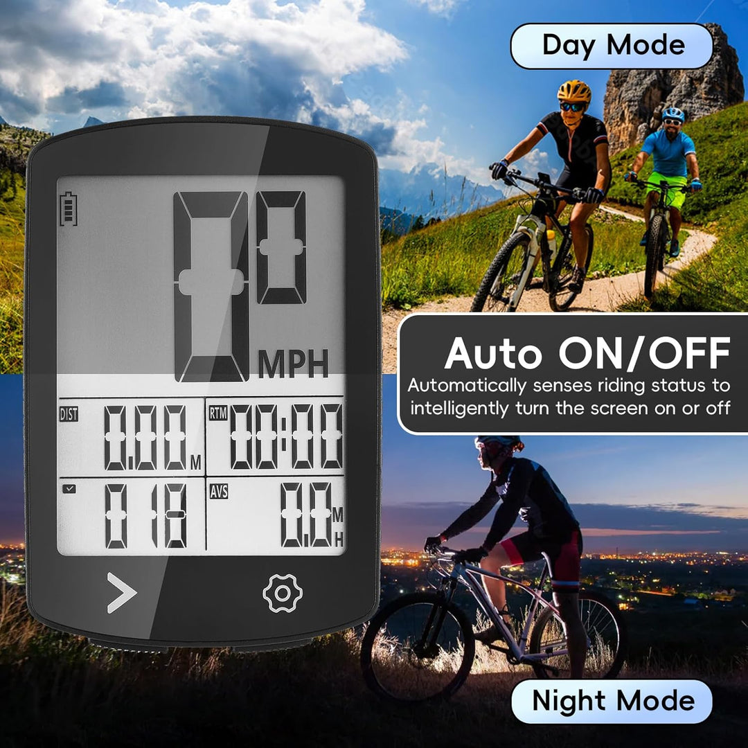 Fahrradcomputer Kabellos, Multifunktional Fahrradtacho Kilometerzähler mit 3,0 Zoll HD LCD Bildschir