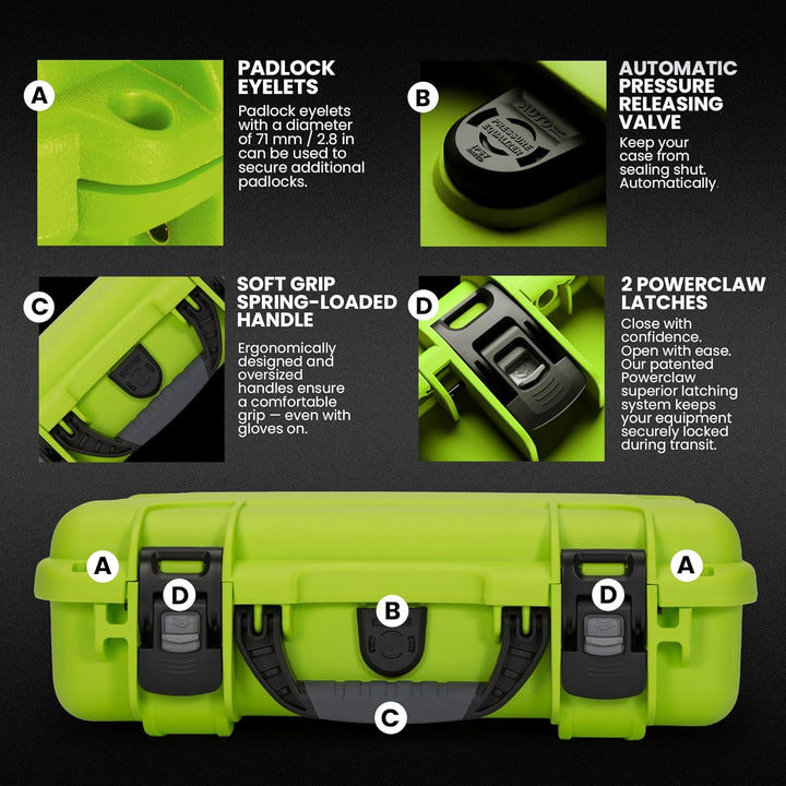 Nanuk 910 wasserdichter Hartschalenkoffer leer Lime Leer Etui, Lime Leer Einfarbig