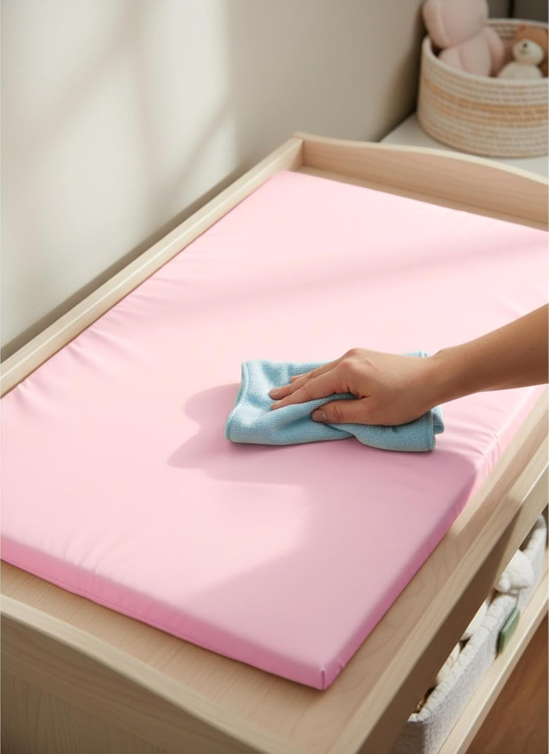 TupTam Abwischbare Wickelauflage, Farbe: Altrosa solid, Grösse: 72 x 85 cm 72 x 85 cm Altrosa solid,