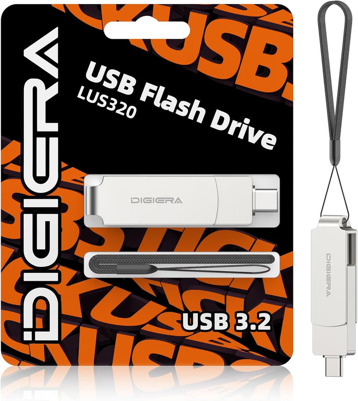 DIGIERA 128 GB 2-in-1-USB-A- und USB-C-Stick, USB 3.2 Gen 1-Stick, 520 MB/s Lese- und 430 MB/s Schre