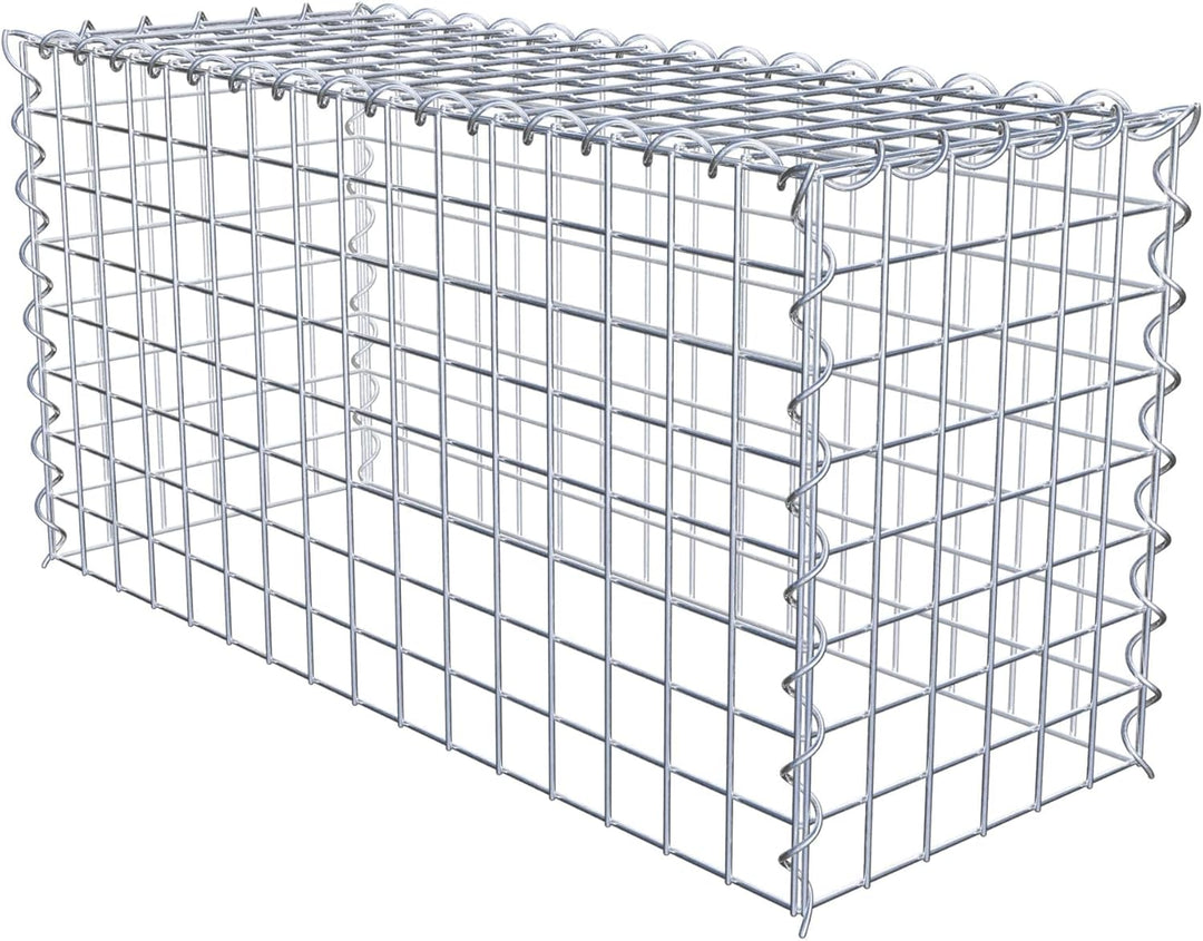 GABIONA - Gabione 80 x 40 x 30 cm - Anbau-Korb Typ 3 (ohne Bodengitter) - Verzinkter Gabionenkorb mi