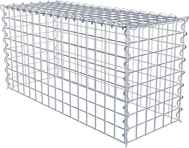 GABIONA - Gabione 80 x 40 x 30 cm - Anbau-Korb Typ 3 (ohne Bodengitter) - Verzinkter Gabionenkorb mi