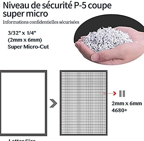 WOLVERINE 6-Blatt P5-Hochsicherheits-Aktenvernichter Super-Mikroschnitt für Papier und Kreditkarten,