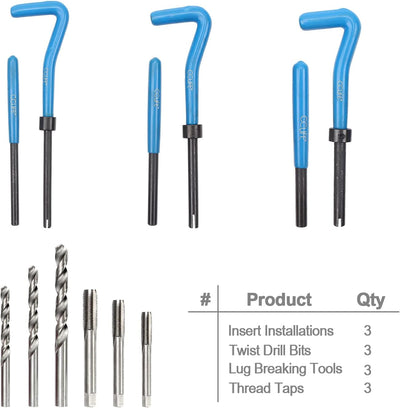 CCLIFE 88tlg Gewinde Reparatur Satz Gewindereparatur M6,M8,M10 Gewindehüls Einsätze, 88tlg