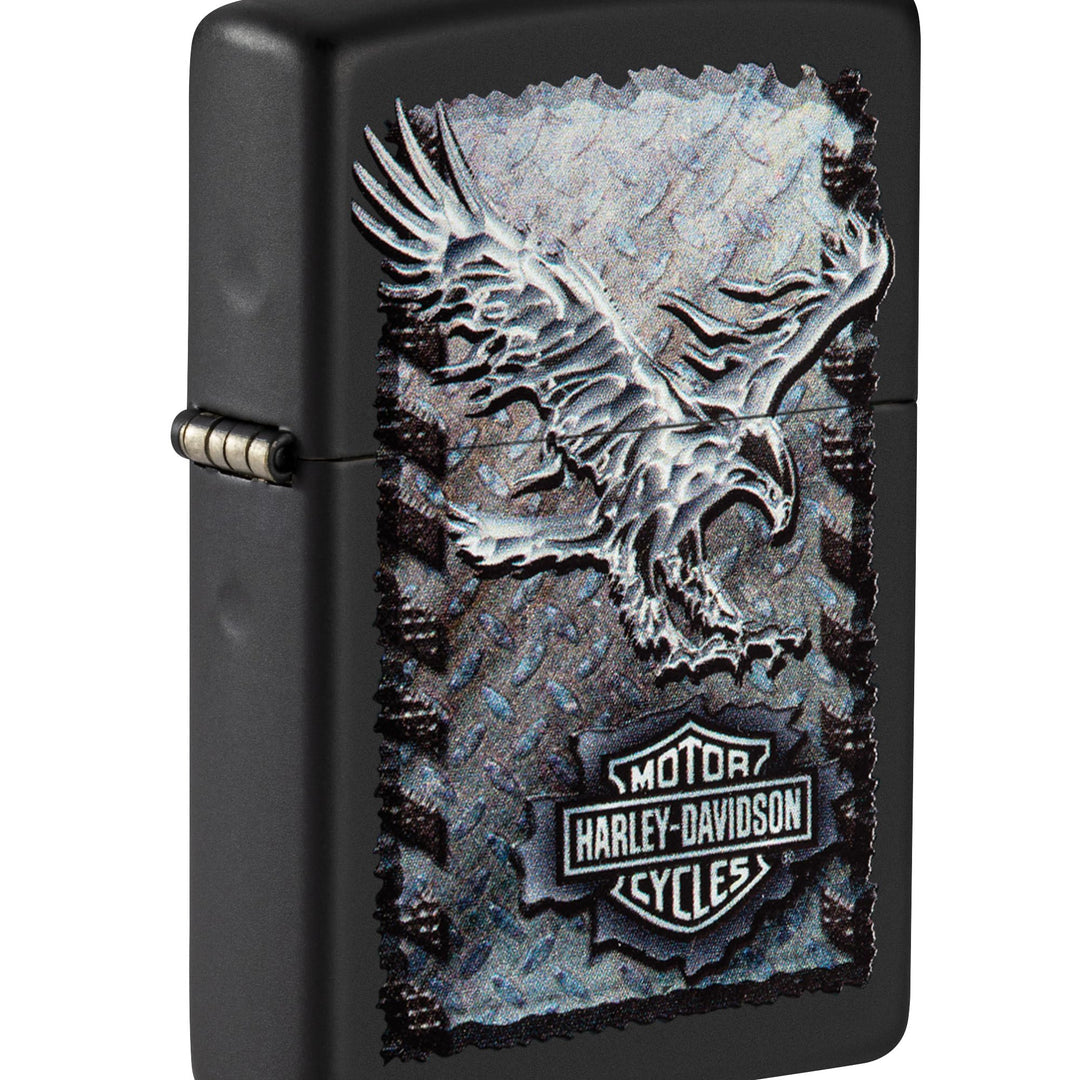 Zippo Winddichtes Feuerzeug, Adler-Motiv Metallic Harley Davidson - Adler aus Eisen, Metallic Harley
