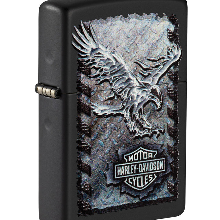 Zippo Winddichtes Feuerzeug, Adler-Motiv Metallic Harley Davidson - Adler aus Eisen, Metallic Harley
