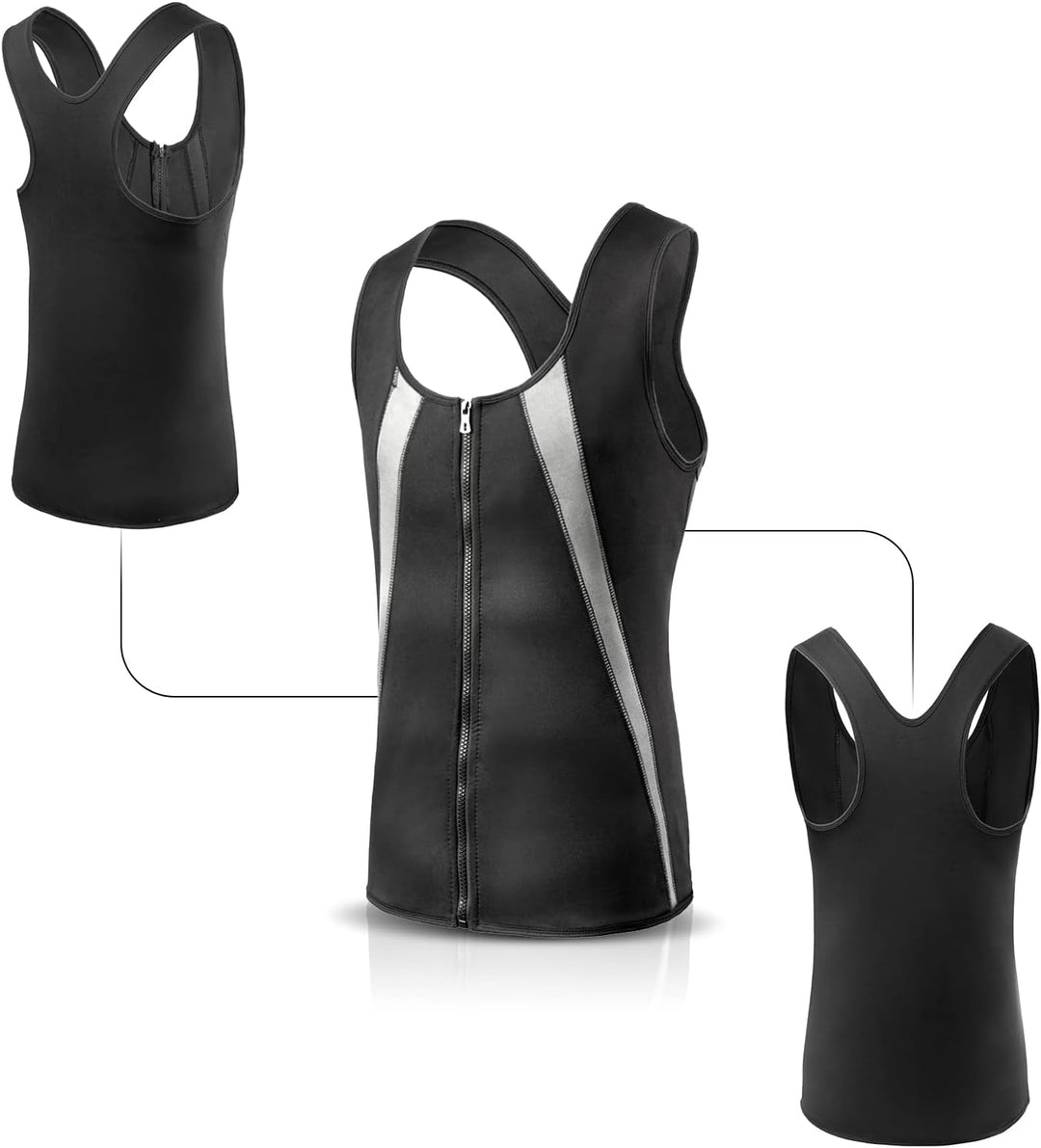 FEimaX Herren Sauna Schweiss Weste Taille Trainer Fitness Abnehmen Shapewear Trainingsanzug Schwitzw
