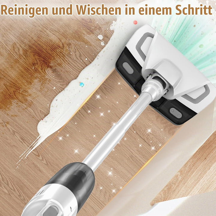 Akku-Staubsauger mit Wischfunktion und Anti-Tangle-Bodenbürste, kabellos für Zuhause, Hartböden, Tep