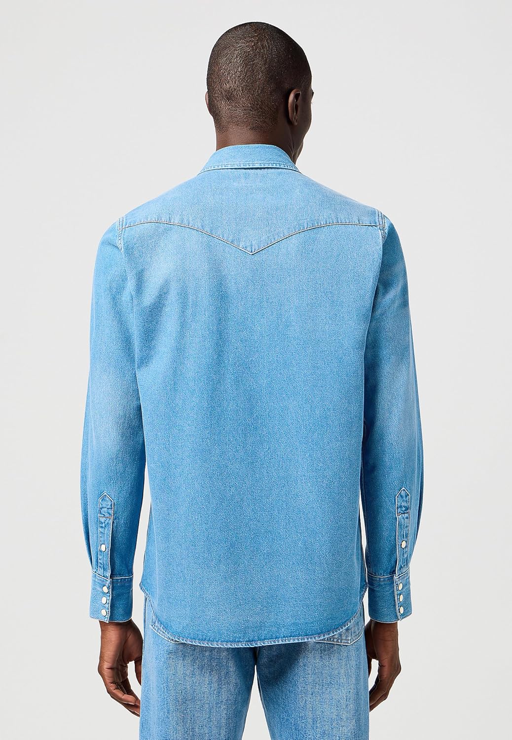Wrangler Herren Western-Arbeitshemd, langärmelig, mit Druckknöpfen, verwaschenes Finish Hemd XXS Mid