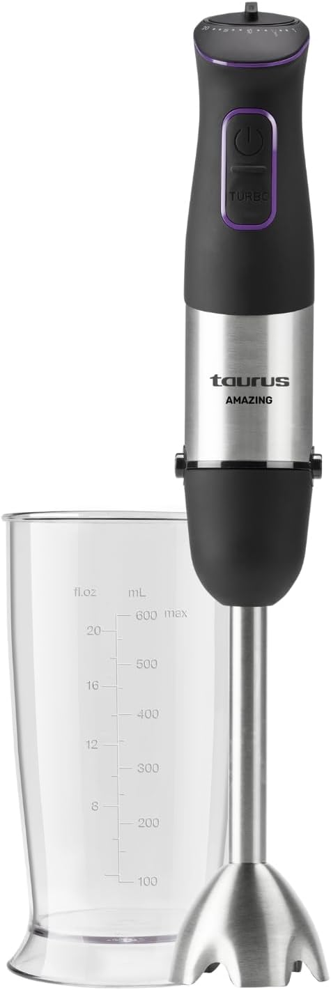 Taurus Amazing AHB1000X - Stabmixer 1000W, 20 Geschwindigkeitsstufen, Turbo-Funktion, 4 Klingen aus