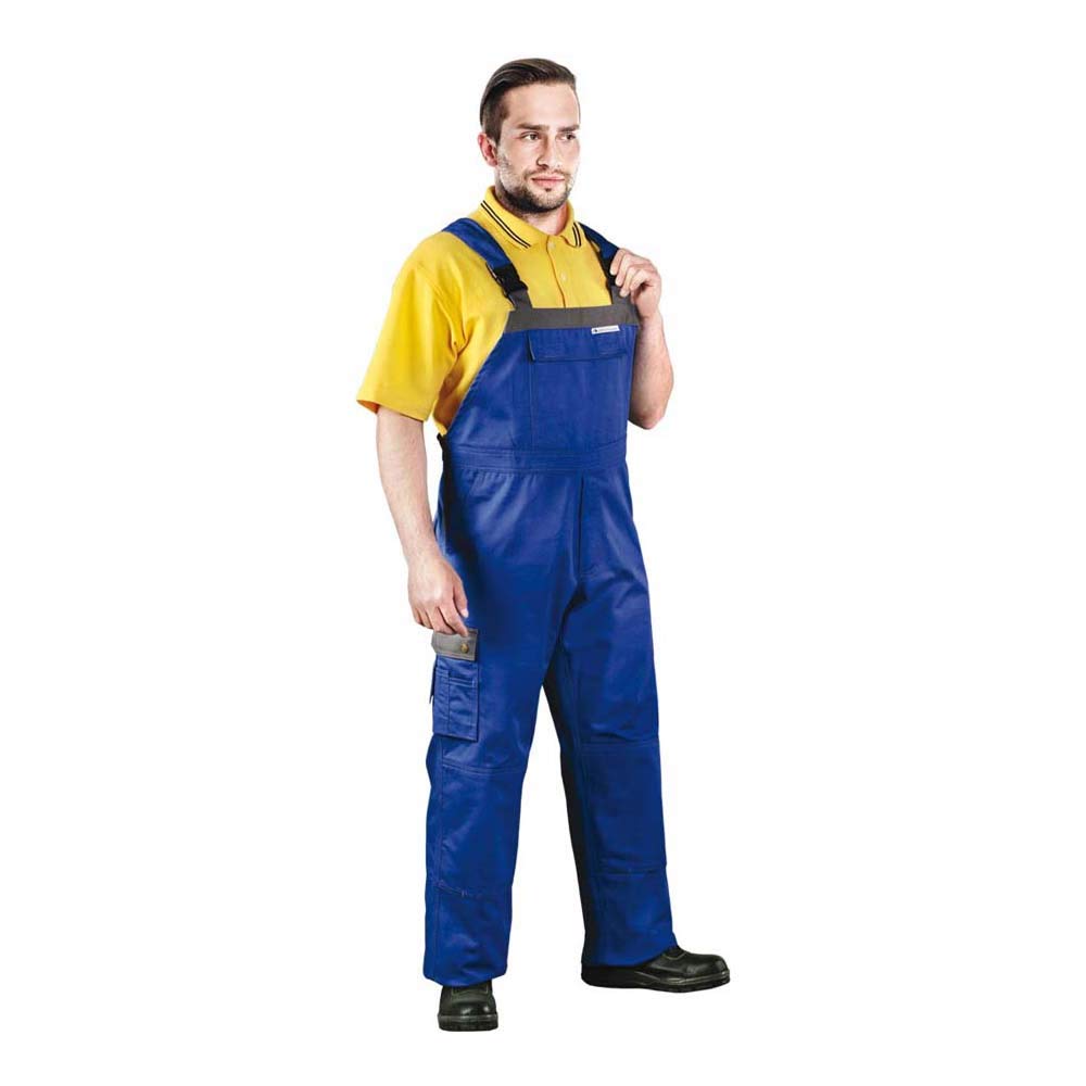 Leber&Hollman LH-Staler_Ns54 Cotton Blue Schutzlatzhose, Blau-Grau, 54 Grösse